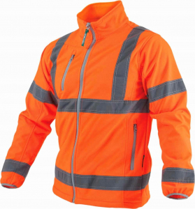 KURTKA SOFTSHELL ODBLASKOWA POMARAŃCZOWA 'NEON' 'S' STALCO PREMIUM