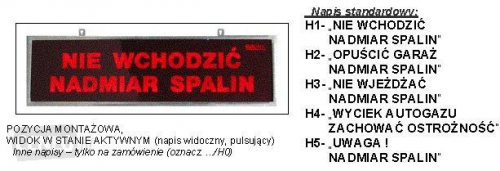 TABLICA OSTRZEGAWCZA tp-4.s/H4 autogaz 230V GAZEX