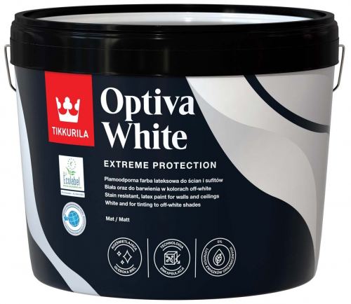 Farba lateksowa Tikkurila Optiva White biała baza A 2,7l