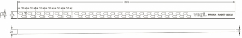 LISTWA SPADKOWA 120CM STAL PRAWA [VOGI]