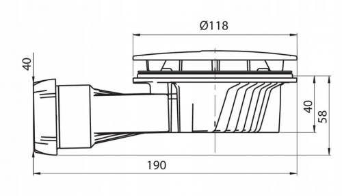 ODPŁYW BRODZIKOWY SLIM+ FI 90