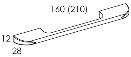 UCHWYT BARCELONA CHROM 16 1 SZT. (L-210/R-160) ELITA