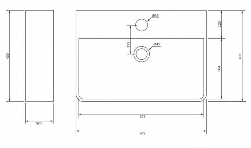 UMYWALKA NABLATOWA GARLAND 60X43 Z PRZELEWEM OMNIRES