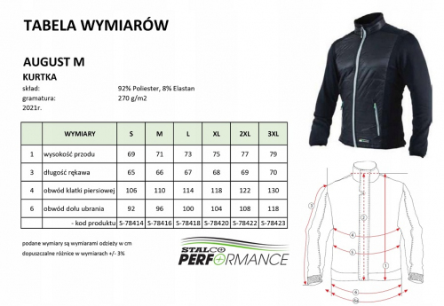 BLUZA SOFTSHELL MĘSKA 'AUGUST M ' XL PERFORMANCE STALCO