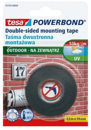 TAŚMA POWER BOND ZEW. ODP UV 19MM 1,5M TESA 55750