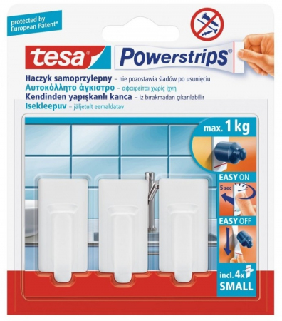 HACZYK SAMOPRZYLEPNY TESA POWERSTIPS 1KG BIAŁY PROST. (OP-3SZT)