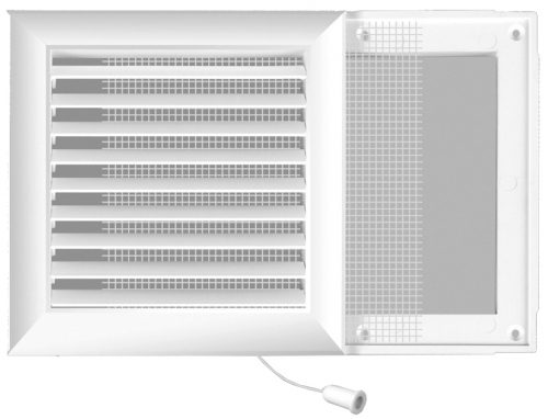 KRATKA WENTYLACYJNA 14X14 Z ŻALUZJĄ I SIATKĄ
