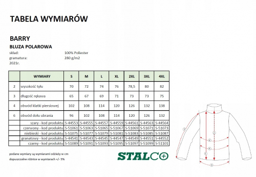 POLAR ROBOCZY MĘSKI 'BARRY' GRANATOWY 'XL' STALCO