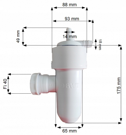 SYFON DO ODPROWADZANIA POPŁUCZYN BWT