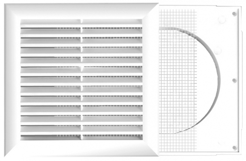 KRATKA WENTYLACYJNA 14X14 Z SIATKĄ SKOS ŚR.100