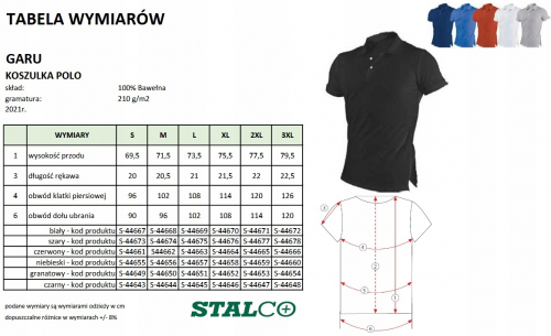 KOSZULKA POLO 'GARU' CZARNA 'XL' STALCO