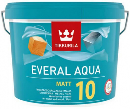 FARBA EMALIA AKRYLOWA DO DREWNA EVERAL AQUA 10 MATT BAZA C 2,7L