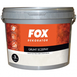 GRUNT SCZEPNY ZIARNISTY POD TYNKI I FARBY NIEMINERALNE 3KG FOX