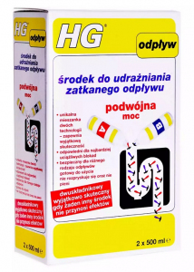 HG ŚRODEK DO UDRAŻNIANIA ZATKANEGO ODPŁYWU PODWÓNA MOC