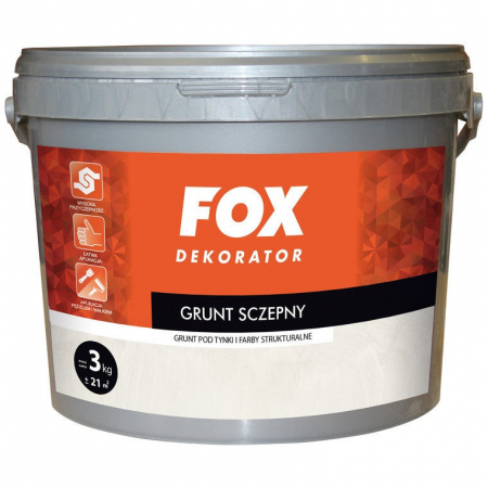 GRUNT SCZEPNY ZIARNISTY POD TYNKI I FARBY NIEMINERALNE 3KG FOX