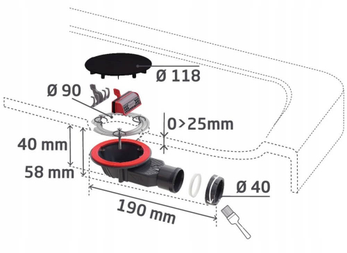 ODPŁYW BRODZIKOWY SLIM+ FI 90