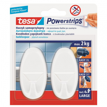 HACZYK TESA POWERSTRIPS 58013 BIAŁY OWAL (2SZT OP)