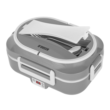 LUNCH BOX ELEKTRYCZNY Z WYŚWIETLACZEM LED 1,0L 12V/24V/230V + TORBA TERMICZNA DARK GREY [NOVEEN]