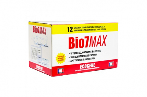 BIO7 MAX 2kg Aktywator Bakterie do oczyszczalni, Usuwa ZAPACH TŁUSZCZ