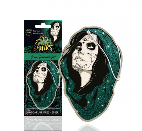 ZAWIESZKA DO AUTA MUERTOS GREEN DIAMOND GIRL ZAPACH [AROMA CAR]