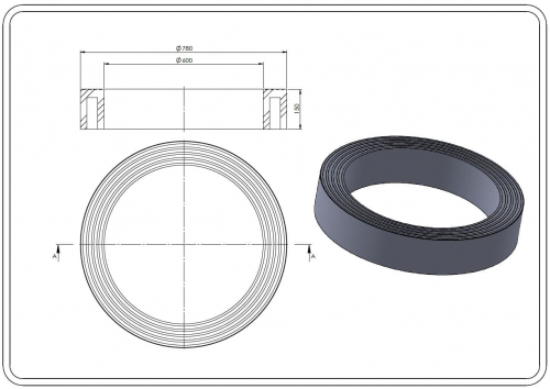 Pierścień dystansowy z tworzywa sztucznego T1 fi 600/150mm