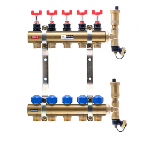 ROZDZIELACZ Z PRZEPŁYWOMIERZAMI I ZAWORAMI TERMOSTATYCZNYMI RW 4 OBWODY [HUBER]