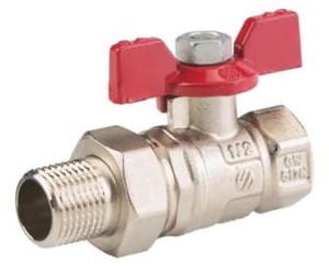 ZAWÓR KULOWY 1/2" Z MOTYLKIEM PROSTY Z PÓŁŚRUBUNKIEM 1/2GWX3/4GZ SENA / VA30 ARCO 