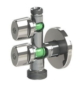 ZAWÓR KUREK KULOWY KOMBINOWANY COMB5MAC DO BATERII Z PODŁ. DO PRALKI 1/2x3/8x3/4 ANTYKAMIENNY