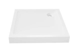 Brodzik akrylowy Mild, kwadratowy, w kolorze białym, wysokość 11, 5cmm 90x90 NEW TRENDY