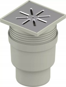 WPUST KANALIZACYJNY AQUA AMBIENT PROSTY 110 Z KRATKĄ 150x150mm UPONOR