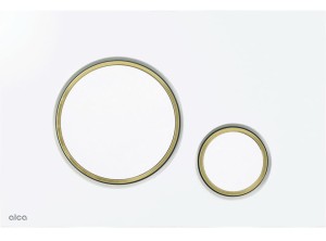 PRZYCISK PODWÓJNY BIAŁY POŁYSK / ZŁOTY POŁYSK (ALCADRAIN)