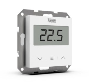 STEROWNIK POKOJOWY F-8z BEZPRZEWODOWY Z POMIAREM WILGOTNOŚCI POWIETRZA DO SYSTEMÓW RAMKOWYCH 55mm BIAŁY TECH