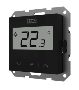STEROWNIK POKOJOWY F-8z BEZPRZEWODOWY Z POMIAREM WILGOTNOŚCI POWIETRZA DO SYSTEMÓW RAMKOWYCH 55mm CZARNY TECH