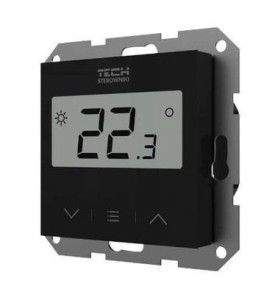 STEROWNIK POKOJOWY F-2z v1 PRZEWODOWY DWUSTANOWY 230V DO SYSTEMÓW RAMKOWYCH CZARNY TECH