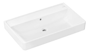 Umywalka wisząca  Xanuia Q 80x48cm bez otworu na baterię, z przelewem, biała