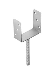 Podstawa słupa do betonu PS 140U ZNG 141x120x60x4,0 (cynk galw.)  [DOMAX]