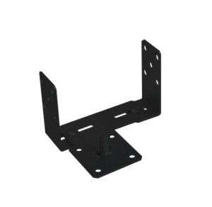 Podstawa słupa regulowana przykręcana do betonu PSRT 60-200 Czarna 60-200x136x4,0 fi18 (Duplex)   [DOMAX]