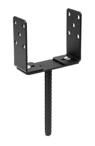 Podstawa słupa regulowana do betonu PSRU 60-200 Czarna 60-200x136x4,0 fi18 (Duplex) [DOMAX]