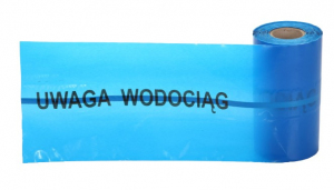 Taśma ostrzegawcza niebieska z paskiem metalowym 20 cm/100mb (SZTUKA)