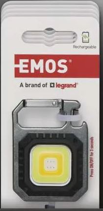 MINI LATARKA LED MAGNES BRELOK, 750 LM, ŁADOWALNA [EMOS]