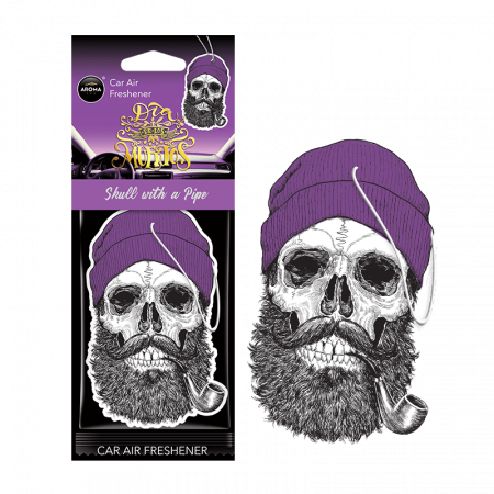 ZAWIESZKA DO AUTA MUERTOS SKULL WITH A PIPE ZAPACH [AROMA CAR]