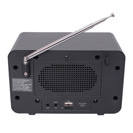 RADIO KUCHENNE RETRO CZARNE, Z WBUDOWANYM AKUMULATOREM, BLUETOOTH [NOVEEN]