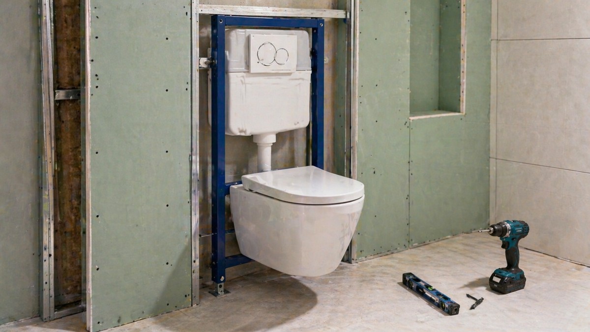 Stelaż podtynkowy do WC – na co zwrócić uwagę przed zabudową płytkami?